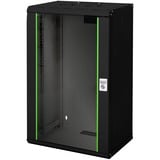 Digitus Carcasa de pared de la serie Unique - 600 x 450 mm (an. x pr.), Armario IT negro, Bastidor de pared, 100 kg, Negro