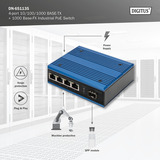Digitus Switch PoE Gigabit 4P Industrial No Gestionado 1xSFP, Interruptor/Conmutador 