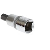 GEDORE Punta de llave de vaso para destornillador roja, 1/2", Llave de tubo cromado