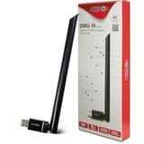 Inter-Tech DMG-19 WLAN 650 Mbit/s, Adaptador Wi-Fi Inalámbrico, USB, WLAN, 650 Mbit/s, Negro