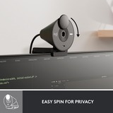 Logitech Brio 300 Cámaras web, Webcam negro, 2 MP, 1920 x 1080 Pixeles, Full HD, 30 pps, 1280x720@30fps, 1920x1080@30fps, 720p, 1080p