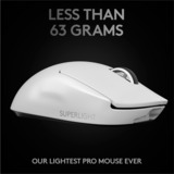 Logitech Pro X Superlight ratón mano derecha RF inalámbrico 25600 DPI, Ratones para gaming blanco, mano derecha, RF inalámbrico, 25600 DPI, 1 ms, Blanco