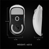Logitech Pro X Superlight ratón mano derecha RF inalámbrico 25600 DPI, Ratones para gaming blanco, mano derecha, RF inalámbrico, 25600 DPI, 1 ms, Blanco