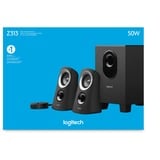 Logitech Z313 conjunto de altavoces 25 W PC/ordenador portátil Negro 2.1 canales 5 W, Altavoces de PC negro/Plateado, 2.1 canales, 25 W, PC/ordenador portátil, Negro, 50 W, Alámbrico, Minorista