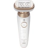 Procter & Gamble Silk-épil 9 BR2-225328 depiladora 40 pinzas Gris, Blanco blanco/Oro rojo, Gris, Blanco, 40 pinzas, MicroGrip, Axila, Back thigh, Bikini, Front thigh, Outer thigh, Outer upper arms, 0,5 mm, Batería