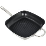 WMF 0748446021 Sartén parrilla Plaza, Pan acero fino/Antracita, Plaza, Sartén parrilla, Acero inoxidable, CeraProtect, 400 °C, Acero inoxidable