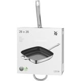 WMF 0748446021 Sartén parrilla Plaza, Pan acero fino/Antracita, Plaza, Sartén parrilla, Acero inoxidable, CeraProtect, 400 °C, Acero inoxidable