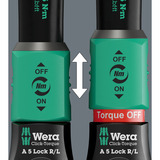 Wera Click-Torque Lock A 5 R/L, 05075693001, Llave de torsión negro/Verde