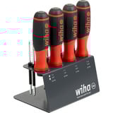 Wiha Destornillador con portapuntas SoftFinish, 1/4" negro/Rojo