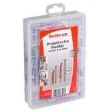 fischer Ayudantes prácticos Humedad y Exterior, Acero inoxidable, Pasador gris claro/Rojo