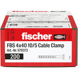 fischer Tornillo para hormigón FBS 4x40 10/5 tornillo para abrazadera de cable cabeza avellanada TX 