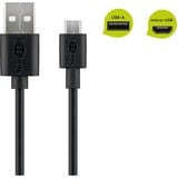 goobay 38659 cable USB 0,5 m USB 3.2 Gen 1 (3.1 Gen 1) USB A Micro-USB B Negro negro, 0,5 m, USB A, Micro-USB B, USB 3.2 Gen 1 (3.1 Gen 1), 0,48 Mbit/s, Negro