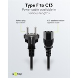 goobay Cable de conexión para dispositivos de corriente alterna C13 > Enchufe con toma de tierra negro