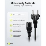goobay Cable de conexión para dispositivos de corriente alterna C13 > Enchufe con toma de tierra negro