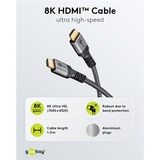 goobay Plus Cable HDMI de alta velocidad, 8K @ 60Hz gris