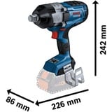 Bosch PRO Llave de impacto inalámbrica BITURBO GDS 18V-1600 HC Professional, 18Volt, Tornillo de percusión azul/Negro