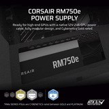 Corsair RM750e Reacondicionado, Fuente de alimentación de PC negro
