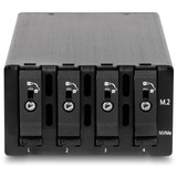 DeLOCK Marco intercambiable Slim Bay para 4 x M.2 NVMe SSD con conexión Slim SAS SFF-8654, Chasis intercambiable 