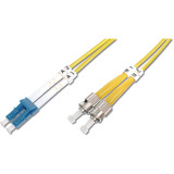 Digitus Cable de parche LWL, dúplex, conector LC > ST, monomodo OS2 amarillo