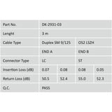 Digitus Cable de parche LWL, dúplex, conector LC > ST, monomodo OS2 amarillo
