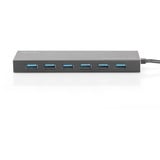 Digitus Concentrador para oficina USB 3.0, 7 puertos, Hub USB 7 puertos, USB 3.2 Gen 1 (3.1 Gen 1) Type-A, USB 3.2 Gen 1 (3.1 Gen 1) Type-A, 5000 Mbit/s, Gris, Aluminio, 1 m