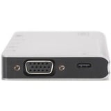 Digitus Estación de conexión multipuerto USB Type C™, 8 puertos, Estación de acoplamiento plateado, 8 puertos, Alámbrico, USB 3.2 Gen 2 (3.1 Gen 2) Type-C, 100 W, USB Tipo C, 10,100,1000 Mbit/s, Plata