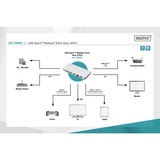 Digitus Estación de conexión multipuerto USB Type C™, 8 puertos, Estación de acoplamiento plateado, 8 puertos, Alámbrico, USB 3.2 Gen 2 (3.1 Gen 2) Type-C, 100 W, USB Tipo C, 10,100,1000 Mbit/s, Plata