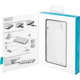 Digitus Estación de conexión multipuerto USB Type C™, 8 puertos, Estación de acoplamiento plateado, 8 puertos, Alámbrico, USB 3.2 Gen 2 (3.1 Gen 2) Type-C, 100 W, USB Tipo C, 10,100,1000 Mbit/s, Plata