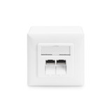 Digitus Toma de datos CAT.6A, superficie, apantallada, 2x RJ-45 LSA, Caja de conexiones blanco