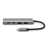 Digitus USB-C 4 puertos 2x USB A + 2x USB-C, Hub USB plateado