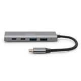 Digitus USB-C 4 puertos 2x USB A + 2x USB-C, Hub USB plateado
