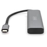 Digitus USB-C 4 puertos 2x USB A + 2x USB-C, Hub USB plateado