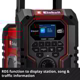EINHELL TE-CR 18 Li DAB+/FM/BT - Solo, Radio de obras rojo/Negro