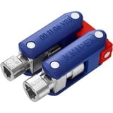 KNIPEX Llave para armarios de conmutación "DoubleJoint", Llave de tubo azul/Rojo