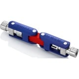 KNIPEX Llave para armarios de conmutación "DoubleJoint", Llave de tubo azul/Rojo