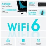 TP-Link Archer TX20U WLAN 1201 Mbit/s, Adaptador Wi-Fi Alámbrico, USB, WLAN, Wi-Fi 6 (802.11ax), 1201 Mbit/s, Negro