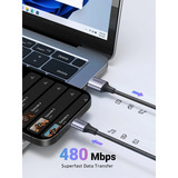 UGREEN 60126 cable USB 1 m USB C USB A 0,48 Gbit/s Negro, Gris negro, 1 m, USB C, USB A, 0,48 Gbit/s, Negro, Gris