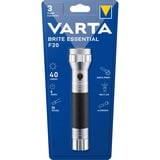 VARTA Brite Essential F20, Linterna plateado/Negro