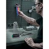Wera 950/9 Juego de llaves angulares Hex-Plus Multicolor 3, 9 piezas, Destornillador 