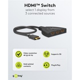 goobay Conmutador HDMI 3 a 1 (4K @ 60Hz) negro