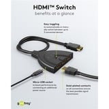 goobay Conmutador HDMI 3 a 1 (4K @ 60Hz) negro