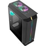 Aerocool GLADIATOR DUO Carcasa de Ordenador ATX 3 x Ventiladores ARGB 12cm, Cajas de torre negro, Midi Tower, PC, Negro, ATX, micro ATX, Mini-ITX, ABS, SPCC, Juego