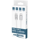Ansmann Cable de datos y carga USB Tipo-C a Tipo-C blanco