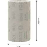 Bosch Expert Rollo de malla de lija M480, Hoja de lija Rollo abrasivo, Grano extrafino, P240, Trabajo de acabado, Eliminación de pintura, Madera, Beige