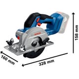 Bosch Sierra circular de mano a batería GKS 18V-51 Professional solo, 18Volt azul/Negro