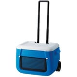 Coleman Nevera de malla Poly-lite con ruedas 50QT azul/blanco