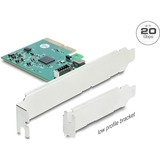 DeLOCK Tarjeta PCI-E x4 > 1x USB interno 20 Gbps Tipo E Key-A Perfil Bajo, Tarjeta de interfaz 