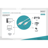 Digitus Cable de conexión USB 2.0 USB-A (enchufe) > USB-B (enchufe) beige
