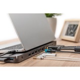 Digitus Estación de acoplamiento universal para portátil de 14", USB Type-C™ negro, USB Type-C™, Alámbrico, USB 3.2 Gen 1 (3.1 Gen 1) Type-C, 100 W, 1000 Mbit/s, Negro, MMC, MicroSD (TransFlash), SDHC