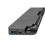 Digitus Estación de acoplamiento universal para portátil de 14", USB Type-C™ negro, USB Type-C™, Alámbrico, USB 3.2 Gen 1 (3.1 Gen 1) Type-C, 100 W, 1000 Mbit/s, Negro, MMC, MicroSD (TransFlash), SDHC